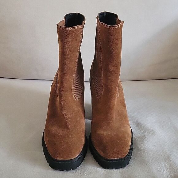 Chelsea & Violet Suede Leather Chunky Boots - Picture 4 of 12